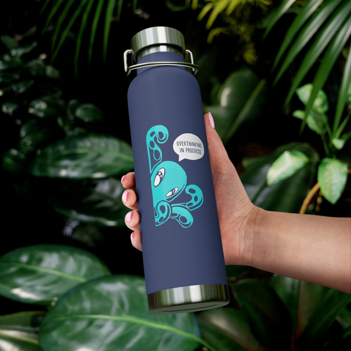 Water Bottle: Overthinking - Zeek the Octopus (22 oz)