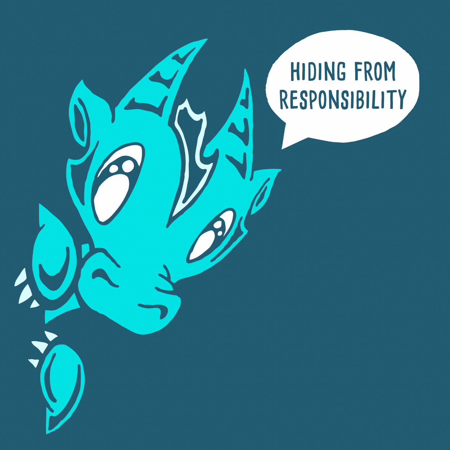 T-shirt: Hiding from Responsibility - Wisp the Dragon