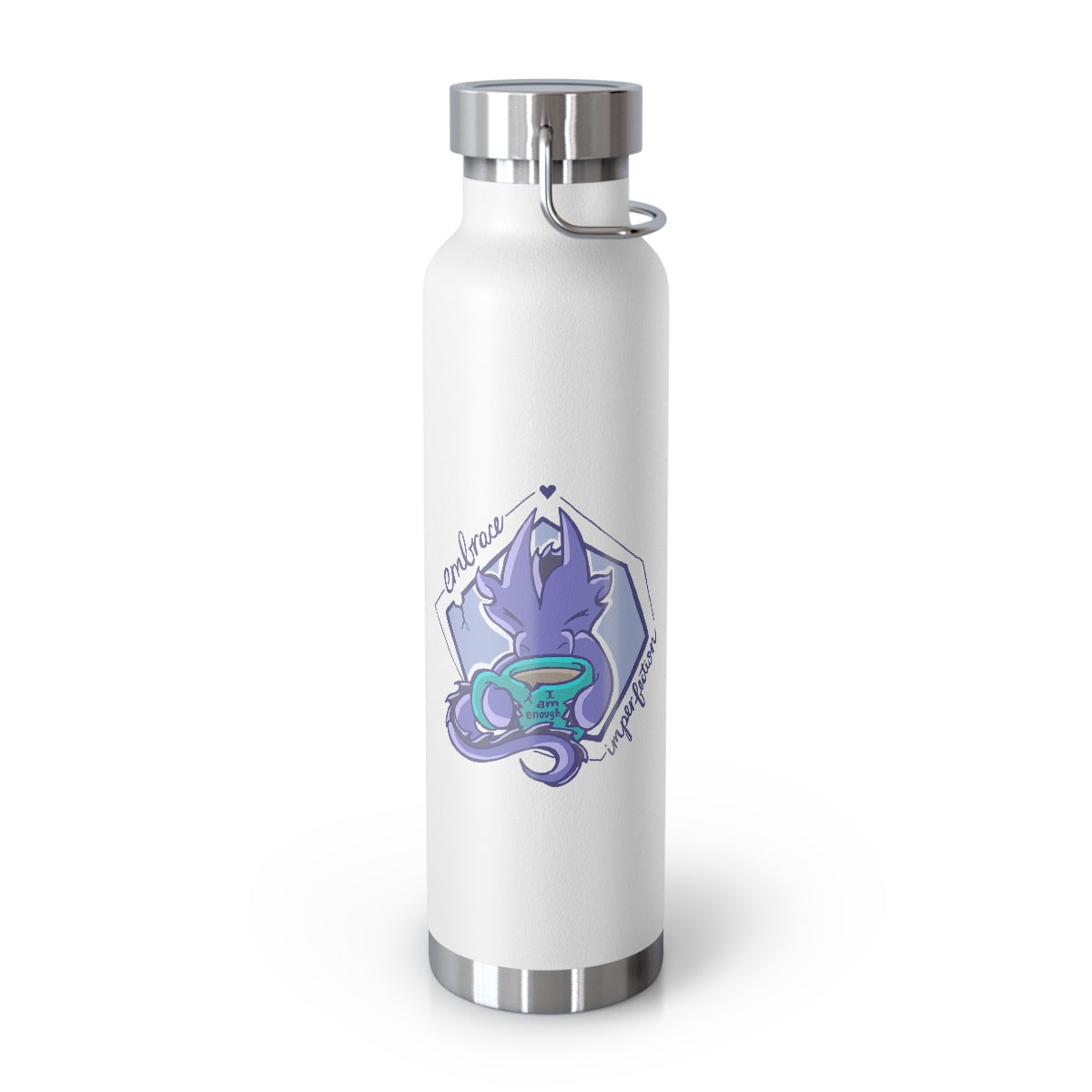 Water Bottle: I Am Enough - Wisp the Dragon (22 oz)